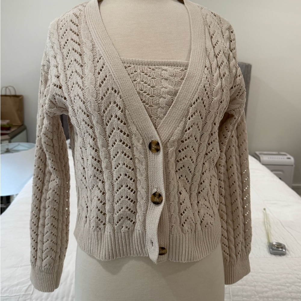 Jessica Simpson Cream Knit Cardigan Sweater